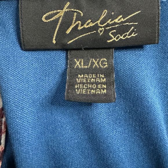 Thalia & Sodi Floral Neck Gold Link Long Sleeve Blouse Women's XL - Picture 16 of 16